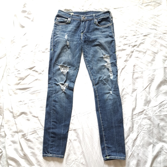 True religion | Blue faded ripped women's CASEY , low rise super skinny Jean - Picture 2 of 14